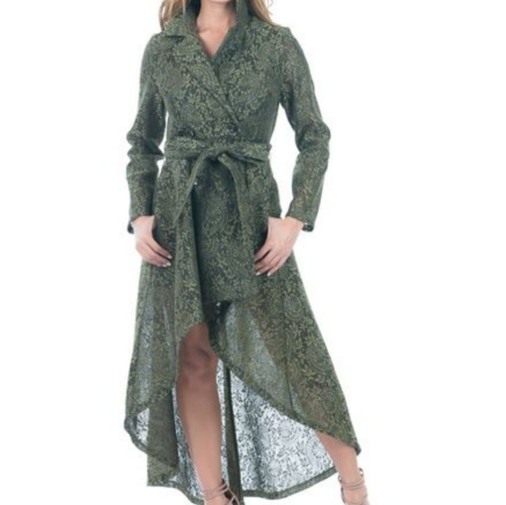 Caribbean Queen Lace Plus Size Hi-Low Coat NWOT